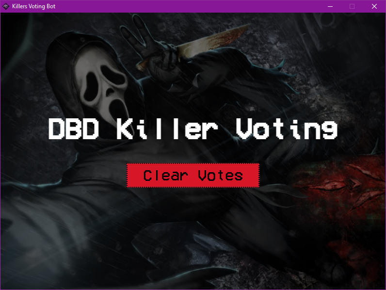 display of the Windows app for DBD Killer Voting